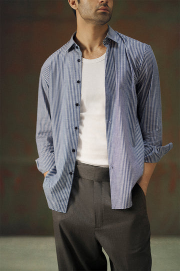 Prussian Blue Button Down Shirt